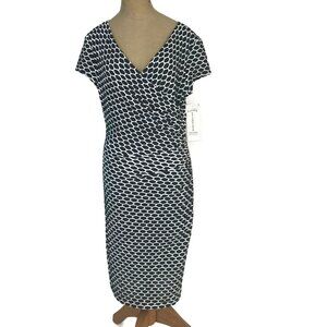 Joseph Ribkoff Women's Reversible Black White Polka Dot Dress Resort Wear 10 U3